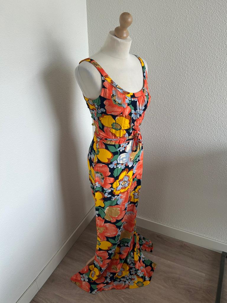 King Louie maat 40 oranje maxi jurk 1910, Maat 38/40 (M), Oranje, Ophalen of Verzenden, Zo goed als nieuw