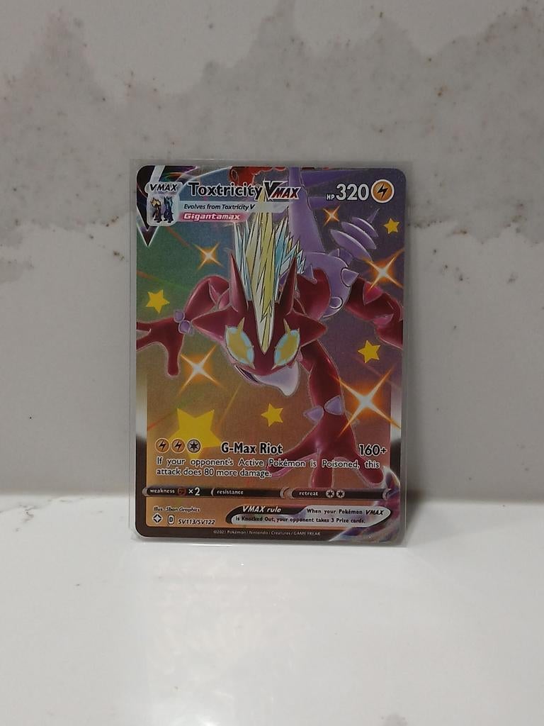 Toxtricity VMAX (NM) Pokémon Kaart, Ophalen of Verzenden, Zo goed als nieuw, Losse kaart