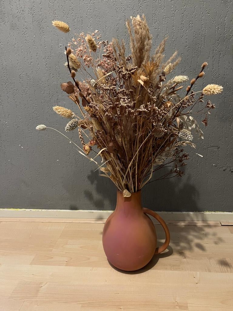 droogbloemen in terracota vaas levensboom riverdale licht, Ophalen of Verzenden, Zo goed als nieuw