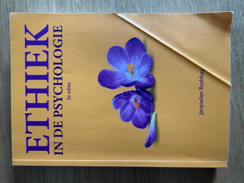 Ethiek in de Psychologie - 2e editie - Jacqueliën Rothfusz, Ophalen of Verzenden, Gelezen, Overige onderwerpen
