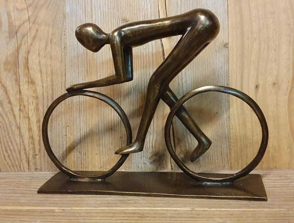 WIELRENNER / BRONZEN BEELD, Ophalen of Verzenden