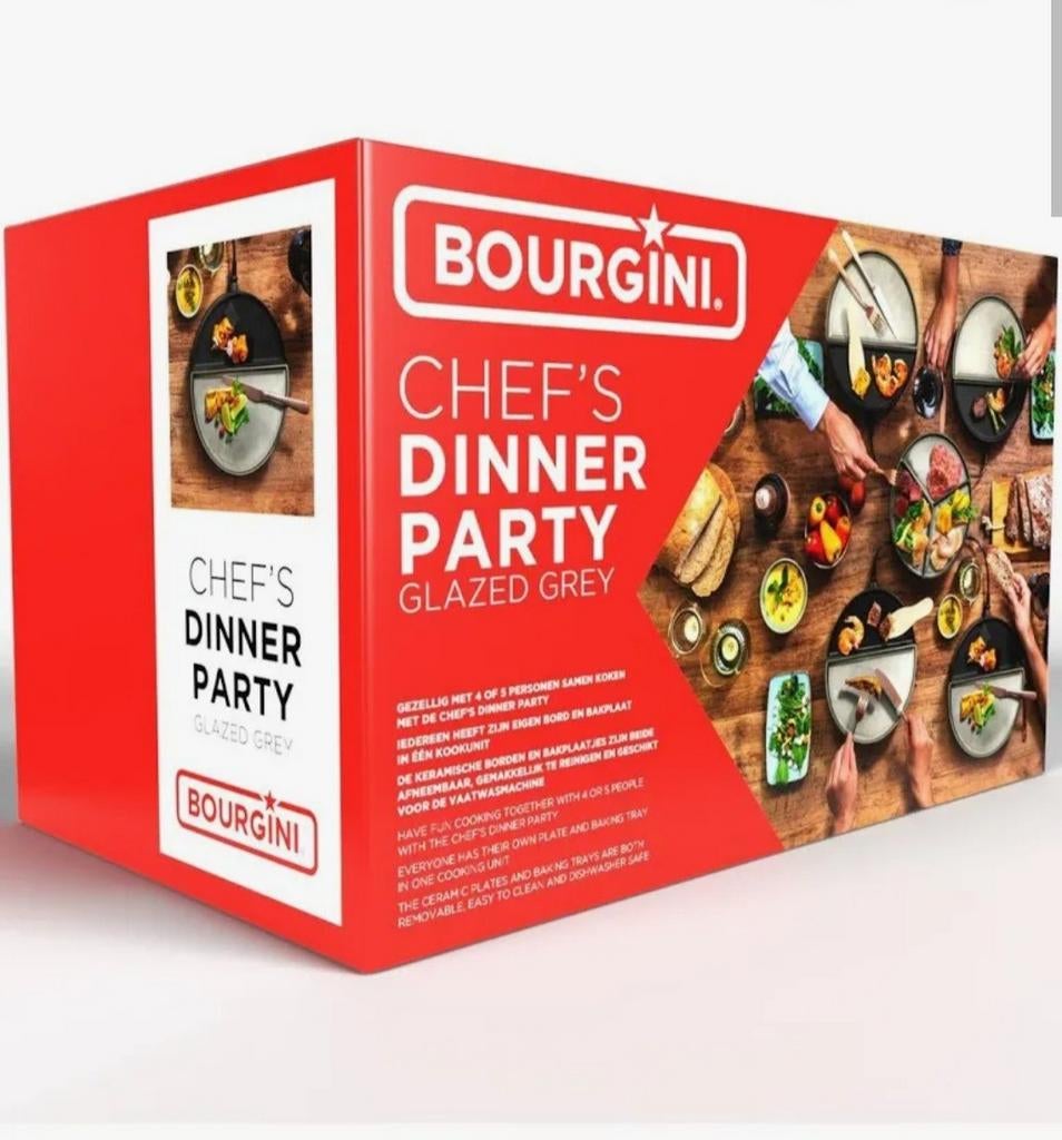 Gourmetstel 4 persoons, chefs dinnerparty, Witgoed en Apparatuur, Gourmetstellen, Ophalen, Zo goed als nieuw, 4 t/m 7 personen