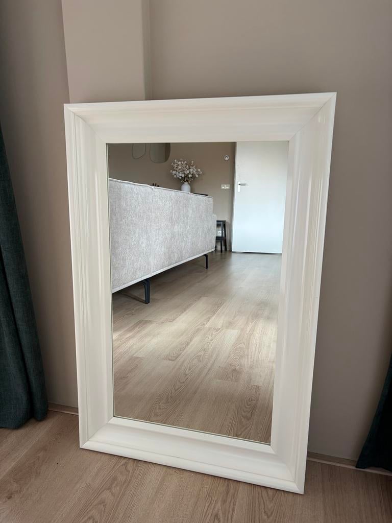 Ikea Hemnes spiegel met witte lijst, Ophalen, Zo goed als nieuw, Minder dan 100 cm, Rechthoekig