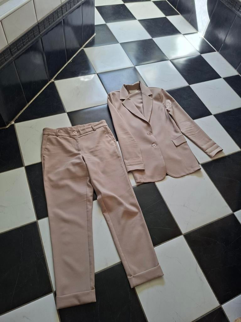 Helena Hart broek beige/taupe maat 38 zgan, Kleding | Dames, Maat 38/40 (M), Beige, Zo goed als nieuw, Lang