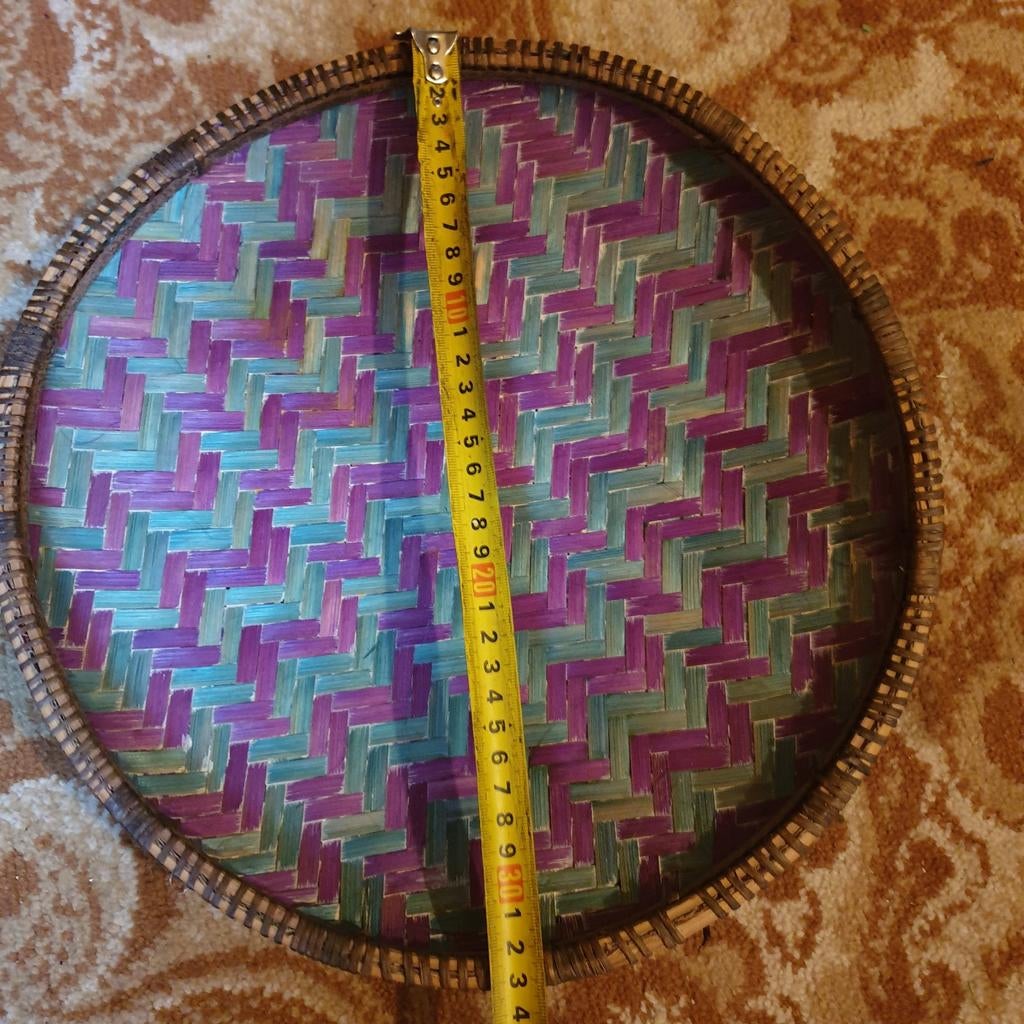 Wanddecoratie / schaal van banane-blad uit Tanzania, Overige materialen, Schaal, Rond, Ophalen of Verzenden