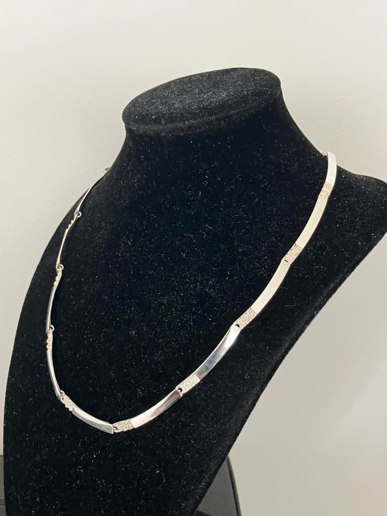 Fins design AKT collier, Ophalen of Verzenden, Zo goed als nieuw, Zilver