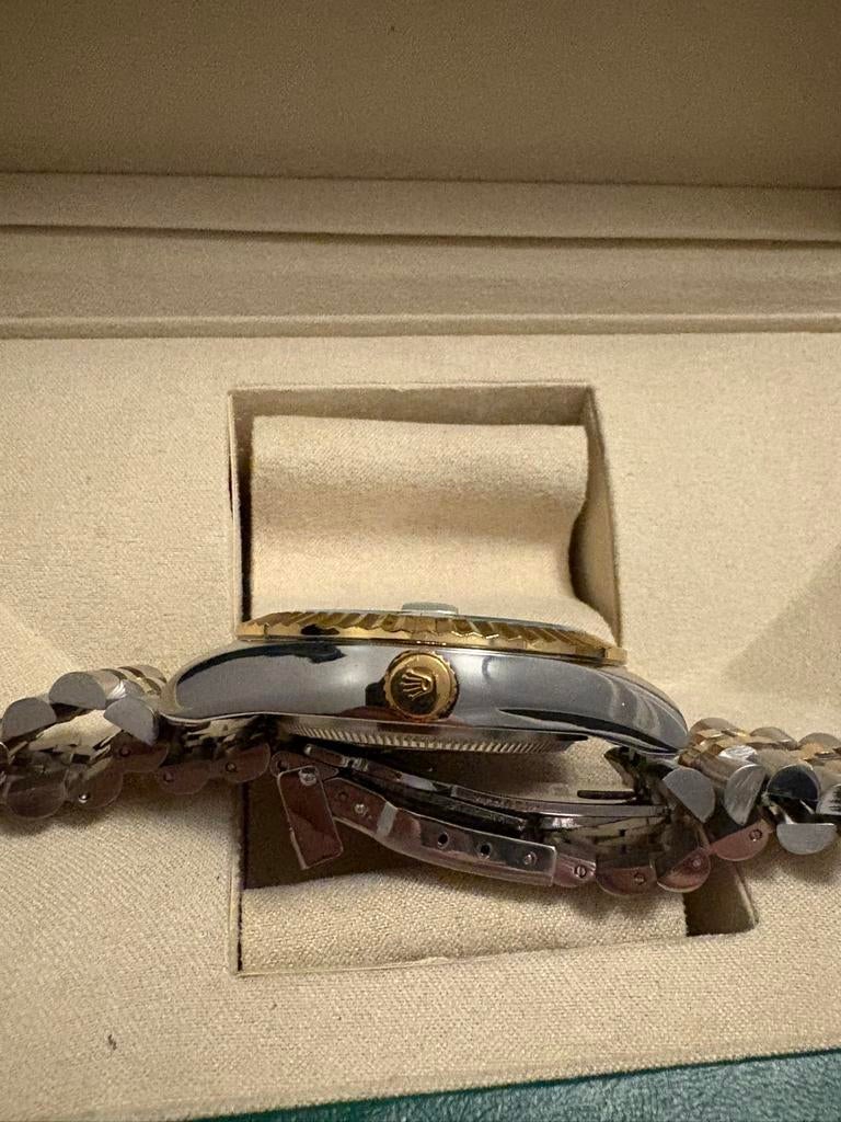 Rolex Datejust goud met zilveren band, Sieraden, Tassen en Uiterlijk, Horloges | Heren, Staal, Gebruikt, Rolex, Polshorloge