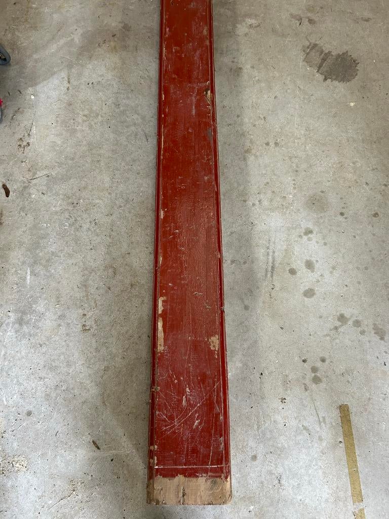 Oude balk met kraal 240cm (15,5 x 19,5), Doe-het-zelf en Verbouw, Hout en Planken, Ophalen, Gebruikt, 200 tot 250 cm, 50 mm of meer