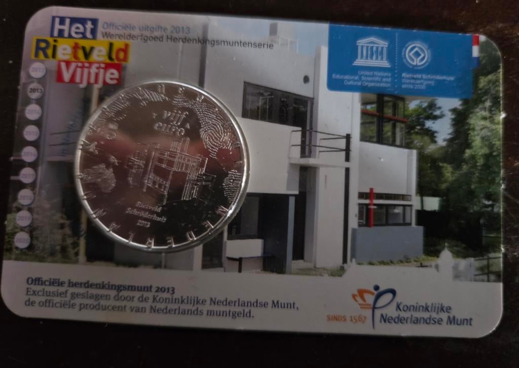 Het Rietveld Vijfje herdenkingsmunt 2013, Ophalen of Verzenden