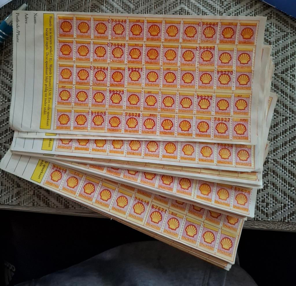 Shell Spaarzegels - Volle Spaarkaarten, Hobby en Vrije tijd, Spaarzegeltjes, Ophalen, Winkel, Super of Benzinepomp, Volle spaarkaart