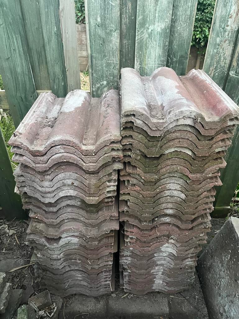 Gebruikte dakpannen - Klassiek rood, Doe-het-zelf en Verbouw, Dakpannen en Dakbedekking, Ophalen, Gebruikt, Steen of Klei, 15 m² of meer