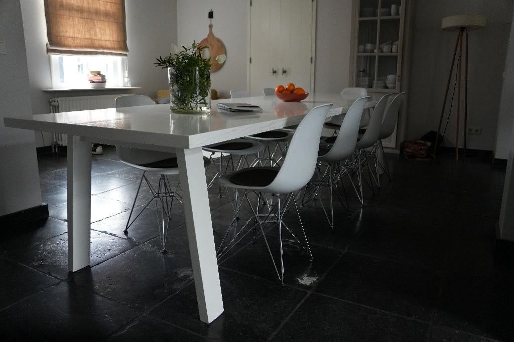 eettafel, afmeting 330 - 110 - 76, Huis en Inrichting, Tafels | Eettafels, Gebruikt, Zie foto's, Eikenhout, 200 cm of meer