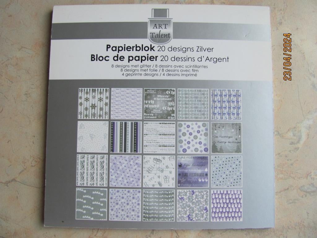 NIEUWSTAAT papier PAPIERBLOK paperpad CHRISTMAS 20 designs, Ophalen of Verzenden, Zo goed als nieuw