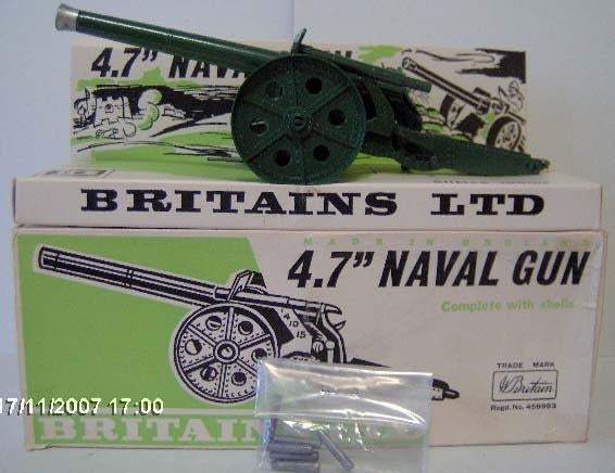 Britains 4.7 Naval Gun miniatuur kanon in doos 70er jr 1:32, Ophalen of Verzenden, Landmacht, Engeland, Miniatuur of Beeldje
