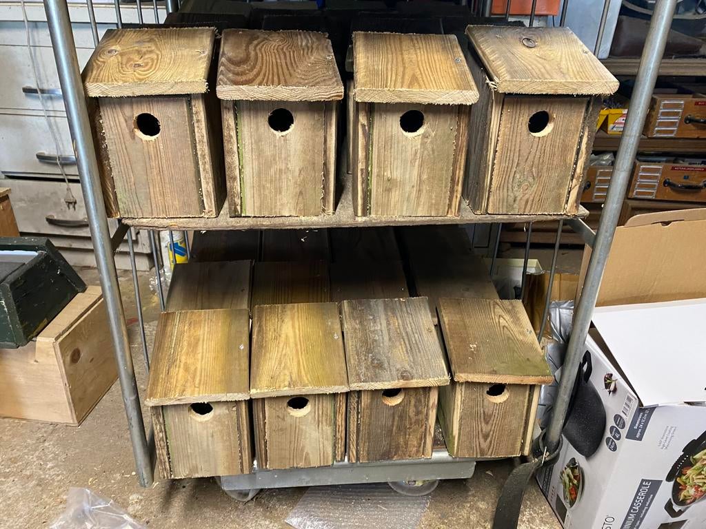 Vogelhuis nestkastjes broedblok  voor mezen, Ophalen of Verzenden, Hout, Broedkooi of Kweekkooi