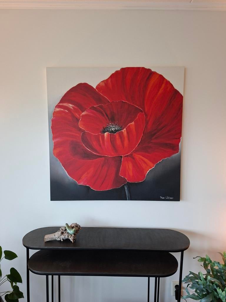 Schilderij Klaproos 100/100, Ophalen