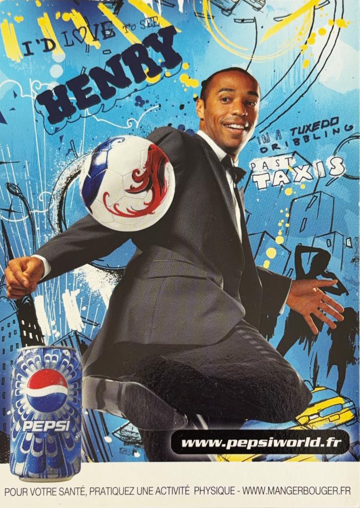 Spelerskaart Tierry Henry - Arsenal - Pepsi Cola reclame, Verzenden, Zo goed als nieuw, Ajax, Spelerskaart