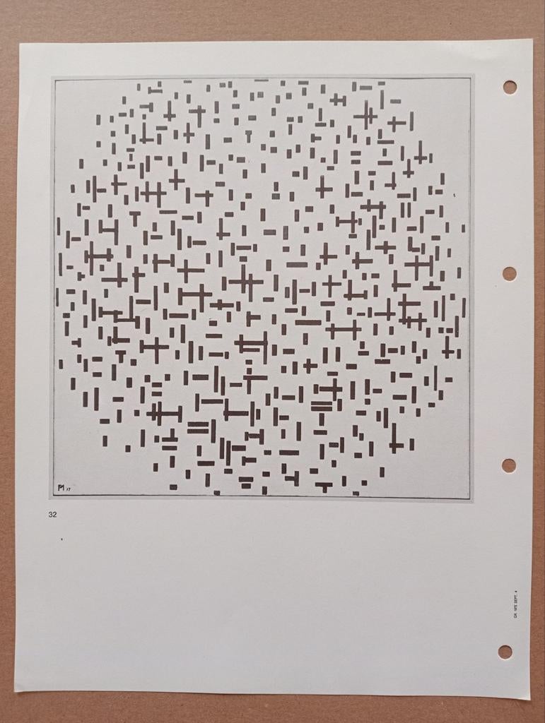 Piet Mondriaan offset prent druk jaren 60-70, Ophalen of Verzenden