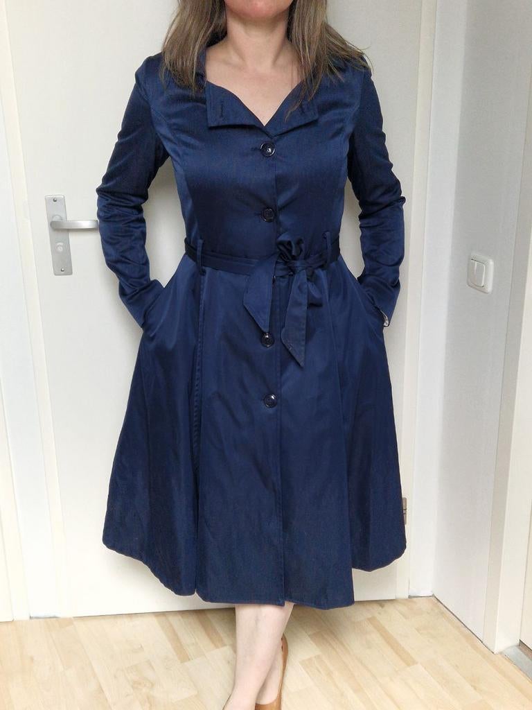 Collectif Vintage style swing coat, Kleding | Dames, Ophalen of Verzenden, Gedragen, Maat 36 (S), Blauw