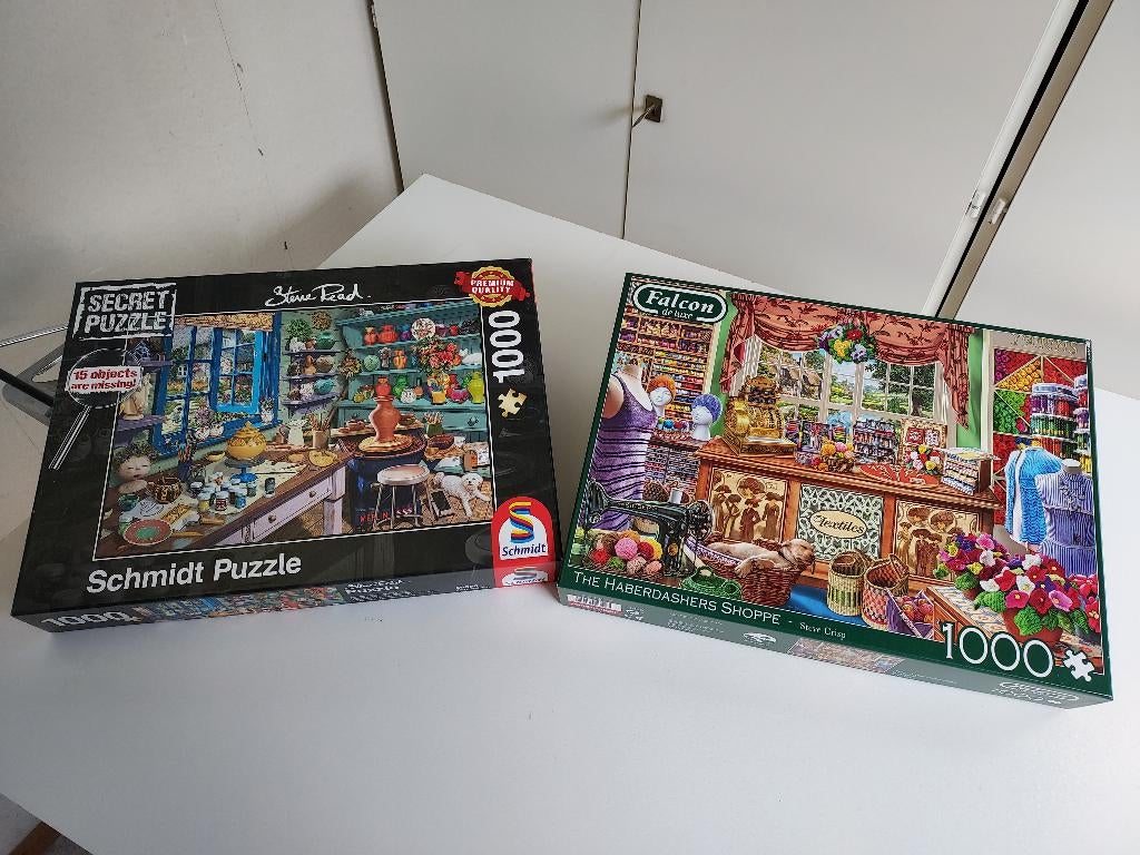 Te koop: Secret Puzzel en Falcon puzzel 1000 stukjes, Hobby en Vrije tijd, Ophalen, 500 t/m 1500 stukjes, Gebruikt, Legpuzzel