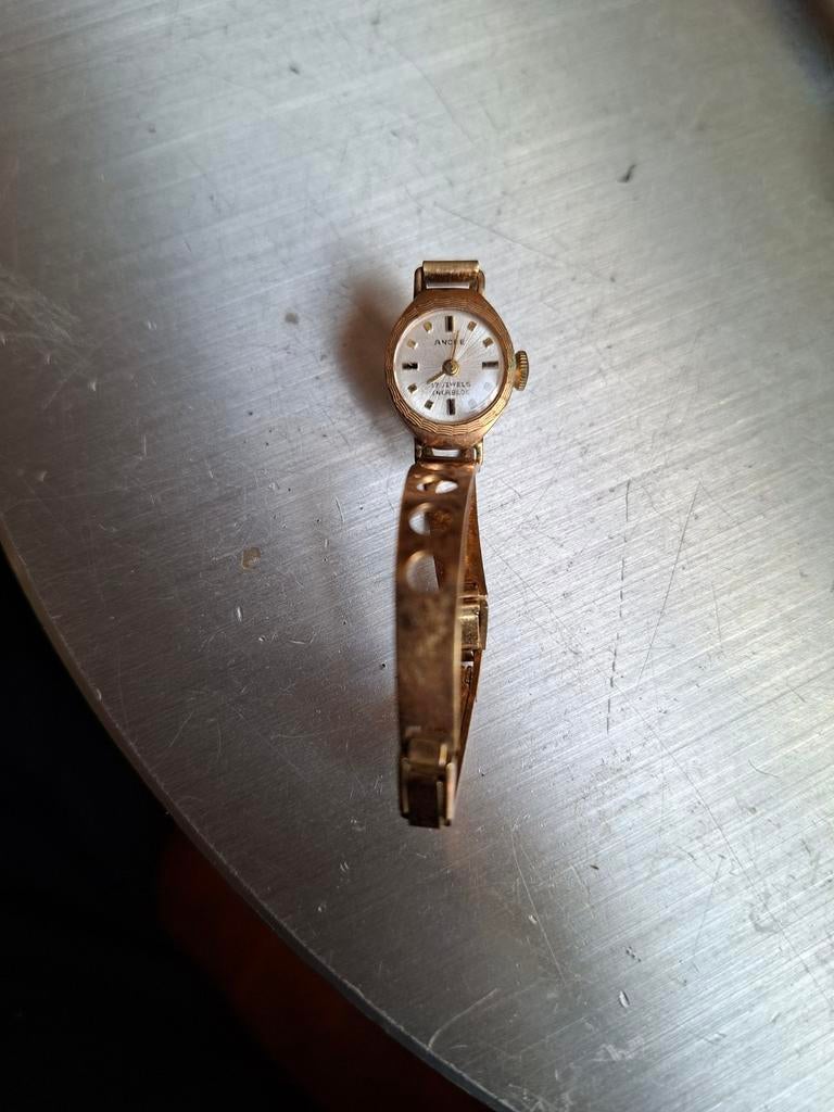 Ancre gold plated dames horloge teab, Ophalen of Verzenden, 17 tot 18, Goud, Dame