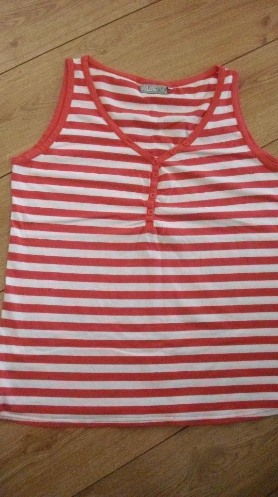 Rood/wit gestreepte-Top maat 48, Kleding | Dames, Verzenden, Zo goed als nieuw, Rood, Shirt of Top