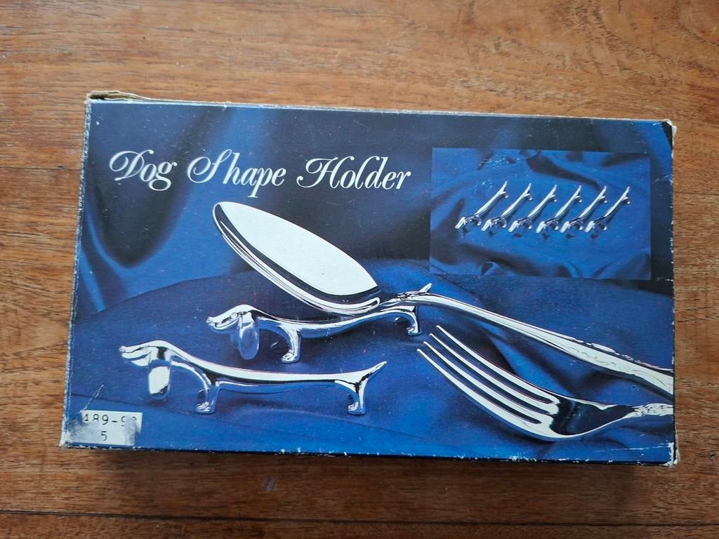 Vintage verzilverd messenleggers Teckel, Ophalen of Verzenden