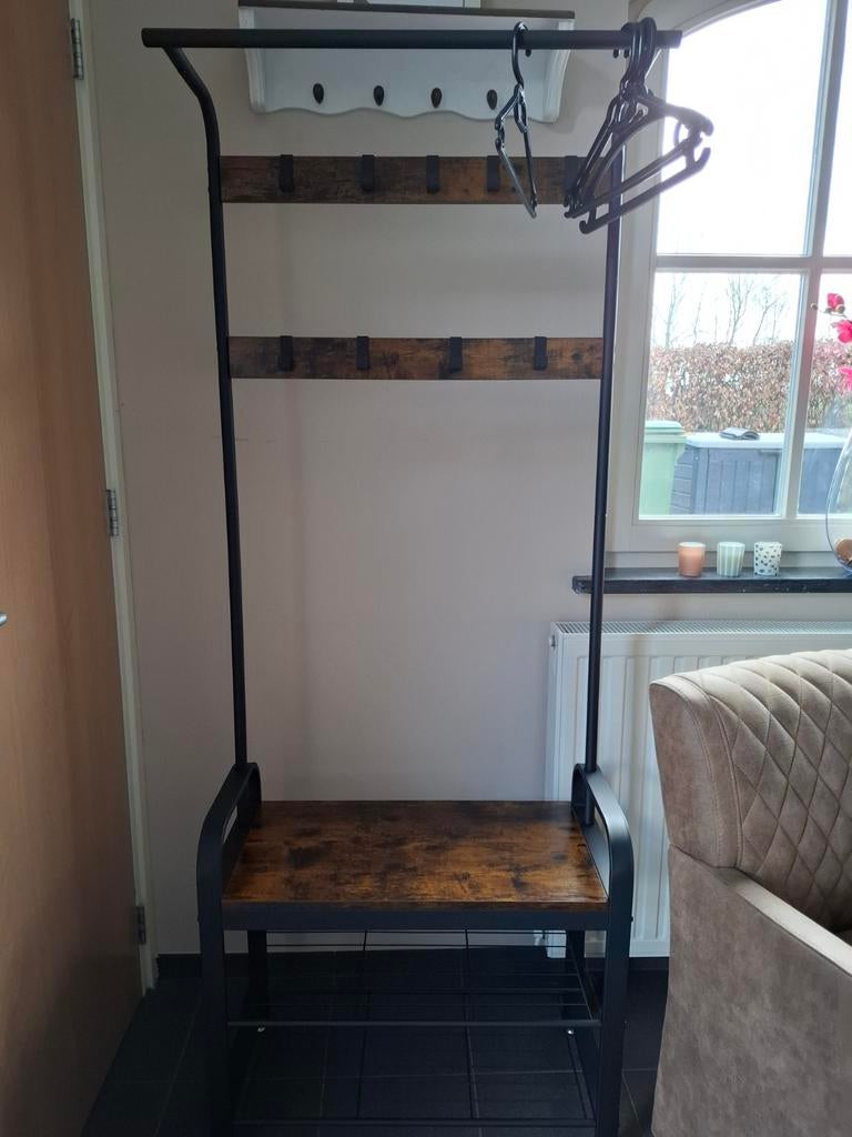 Industriële kapstok met schoenenrek, Huis en Inrichting, Woonaccessoires | Kapstokken, Ophalen of Verzenden, Zo goed als nieuw