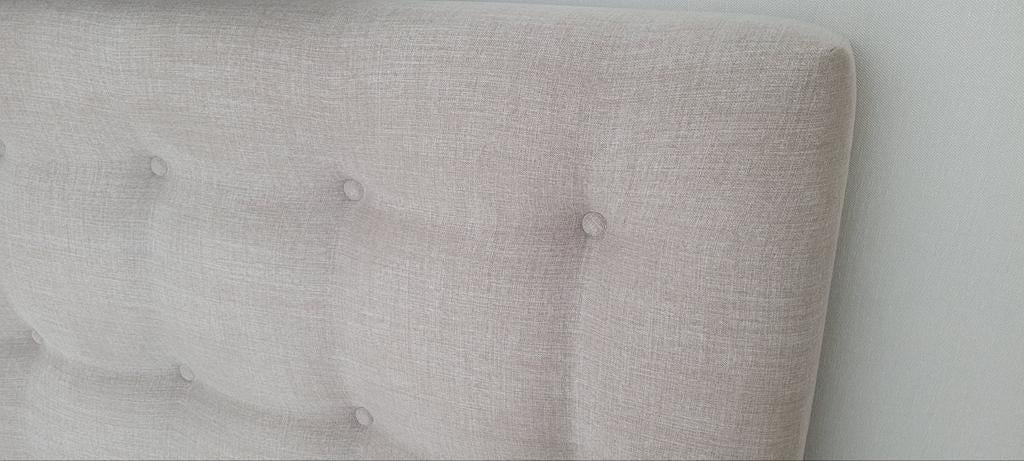 Mooi stoffen hoofdboord voor boxspring, Ophalen, Beige, Tweepersoons, Zo goed als nieuw