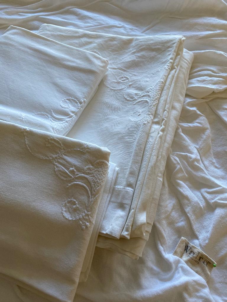 1 pers.laken met 2 slopen 1 hoeslaken Walra, Eenpersoons, Ophalen of Verzenden, Zo goed als nieuw, Wit