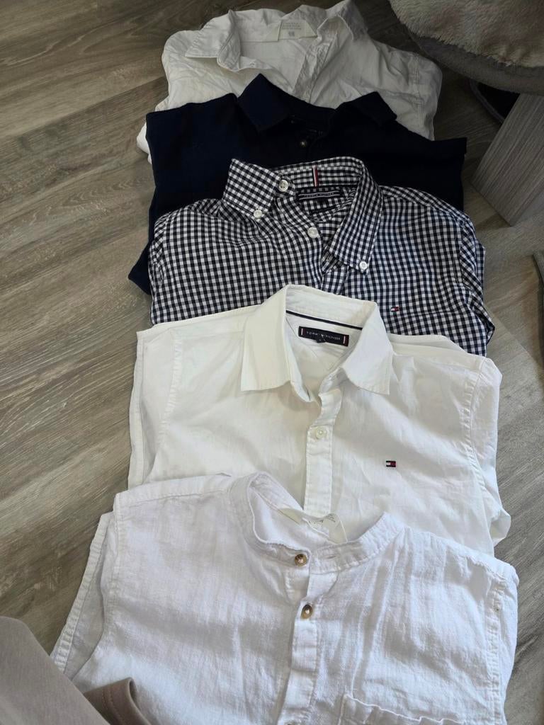 Pakket Tommy Hilfiger Overhemden en Jeans (Maat 128), Blauw, Tommy Hilfiger, Ophalen of Verzenden, Overige halswijdtes