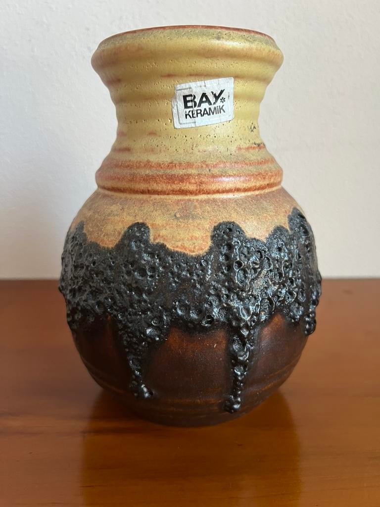 Vintage bay keramiek west germany vaas fat lava, Antiek en Kunst, Antiek | Keramiek en Aardewerk, Ophalen of Verzenden