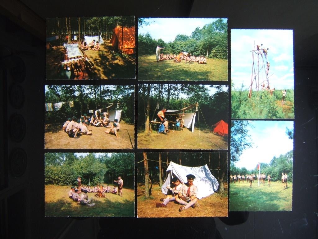 8 scouting padvinders ansichtkaarten, Verzamelen, Scouting, Verzenden, Gebruikt, Overige typen