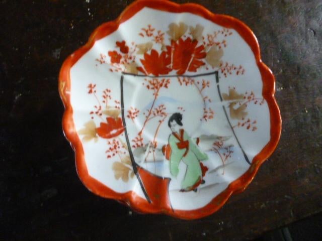 Japanse 7 handbeschilderde bordjes /schoteltjes, Antiek en Kunst, Antiek | Porselein, Ophalen of Verzenden