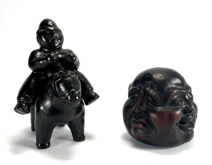 1401. Polystone beelden - Boeddha en Bobby te paard, ca2000, Ophalen of Verzenden