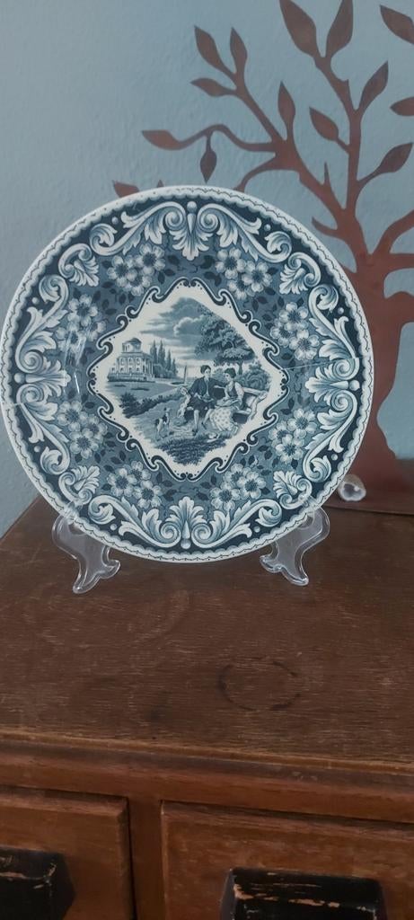 Ontbijtbordje casino societe ceramique in petrol, Ophalen of Verzenden