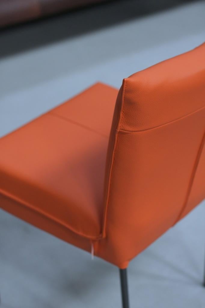 Leuke moderne eetkamerstoel Forward Jess Design leer oranje, Ophalen, Overige kleuren, Zo goed als nieuw, Eén