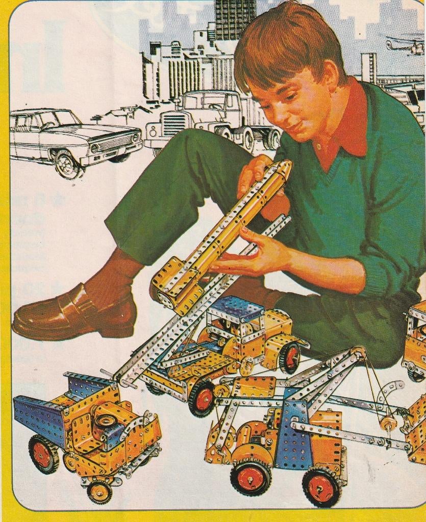 Retro reclame 1979 Meccano speelgoed jongetje hijskraan, Verzenden, Overige typen