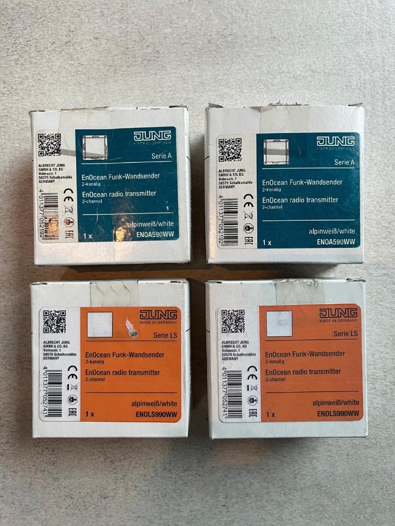 Jung EnOcean radio transmitters (4 stuks), Ophalen of Verzenden, Nieuw, Overige typen