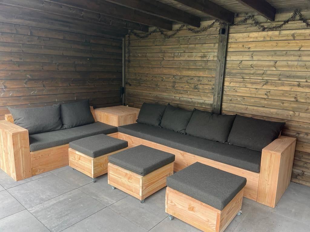 Douglashout Hoekbank Loungeset van Douglas Tuinset behandeld, Verzenden, Nieuw, 8 zitplaatsen, Eettafel