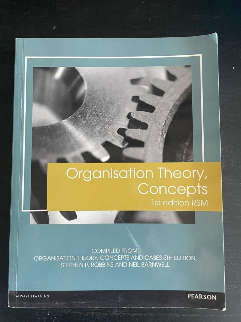 Organisation Theory, conecepts, Ophalen of Verzenden, Alpha, Zo goed als nieuw, WO