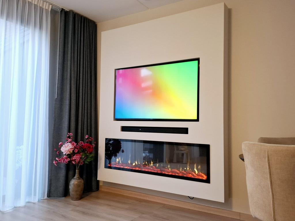 Cinewall op maat inclusief sfeerhaard ACTIE!!, Ophalen of Verzenden