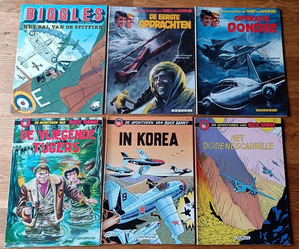Piloten Stripboeken: Biggles, Tany en Laverdure, Buck Danny, Boeken, Meerdere stripboeken, Ophalen of Verzenden, Gelezen, Verschillende