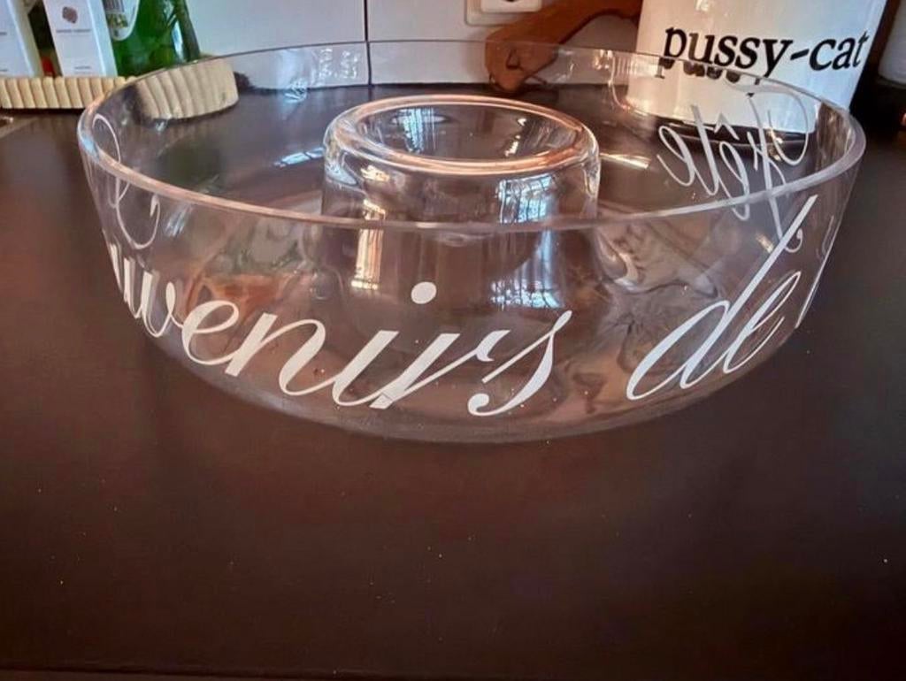 Riviera Maison Souvenirs de la fete schaal, Ophalen, Rond, Glas