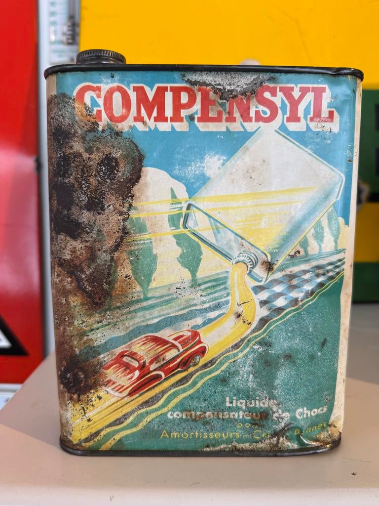 COMPENSYL 2 liter olie blik, Verzamelen, Gebruikt, ., ., .
