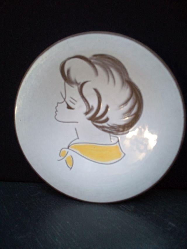 Keramiek Sierbordje “KOPJE” > Jaren '60 < Daan AALTEN, Zeist, Antiek en Kunst, Curiosa en Brocante, Ophalen of Verzenden