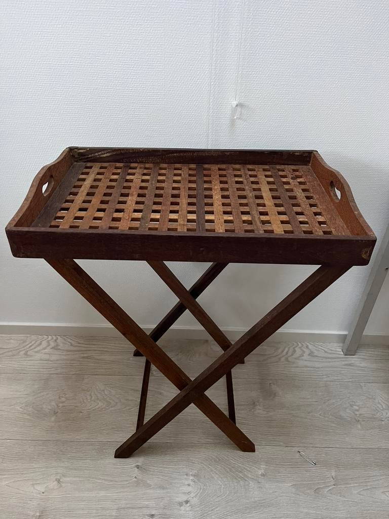 Buttlertray/ Sidetable met dienblad countrystyle, Ophalen, 100 tot 150 cm, Zo goed als nieuw, 25 tot 50 cm