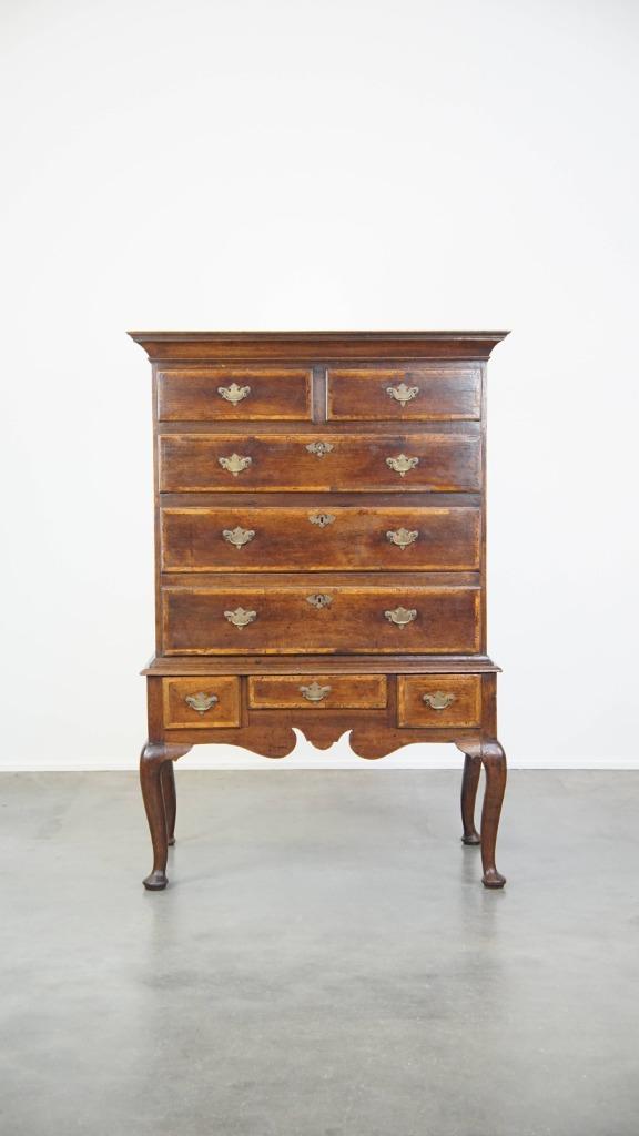 Charmante vroeg 18e eeuwse Engelse eikenhouten kast/ highboy, Antiek en Kunst, Ophalen
