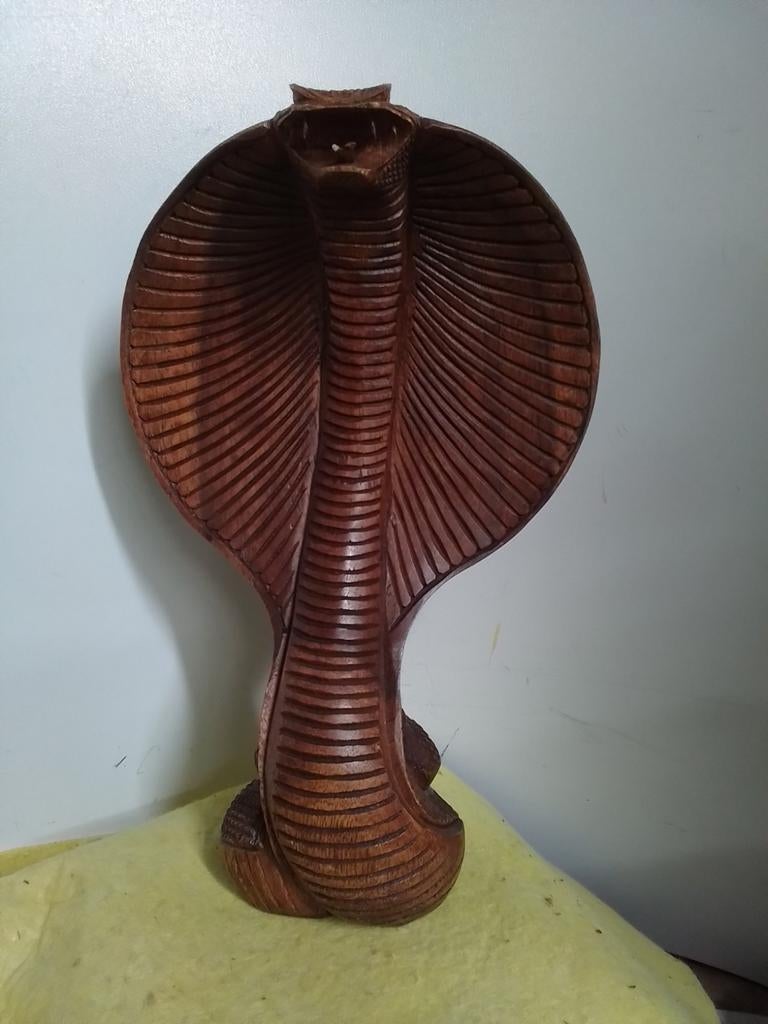 9641) mooie grote houten Cobra 31x20 cm, Antiek en Kunst, Ophalen of Verzenden