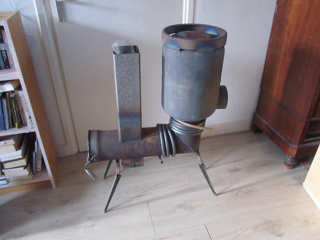 houtkachel rocket stove, Ophalen, Gebruikt, Houtkachel, Vrijstaand